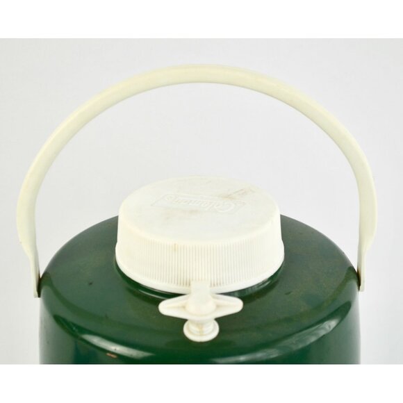 Vintage Coleman Green Metal Plastic Cooler Beverage 1 Gallon - Picture 2 of 8